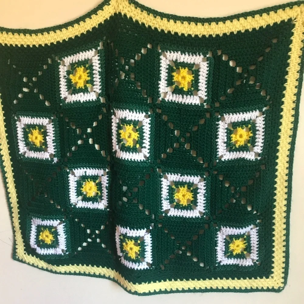 Rare Vintage 1970’s Handmade Crochet Blanket